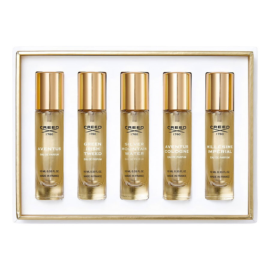 Set Creed: Aventus, Eau De Parfum, For Men, 10 ml + Green Irish Tweed, Eau De Parfum, For Men, 10 ml + Silver Mountain Water, Eau De Parfum, For Men, 10 ml + Aventus Cologne, Eau De Parfum, For Men, 10 ml + Millesime Imperial, Eau De Parfum, For Men, 10 m