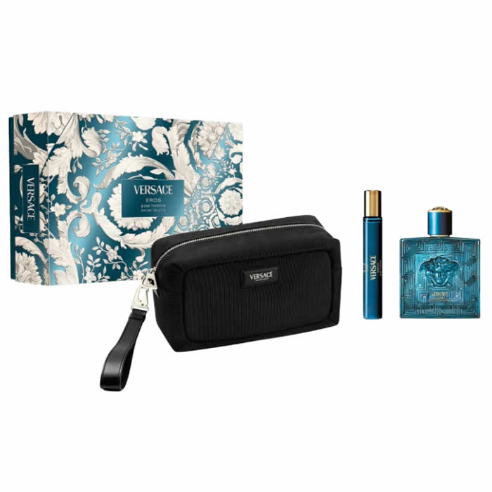 Versace Eros Pour Homme Eau De Toilette Spray 100ml Set 3 Artikel