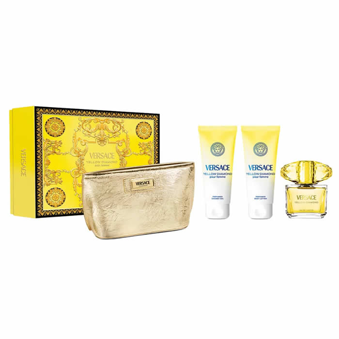 Versace Yellow Diamond Pour Femme Eau De Toilette Spray 90ml Set 4 Artikel