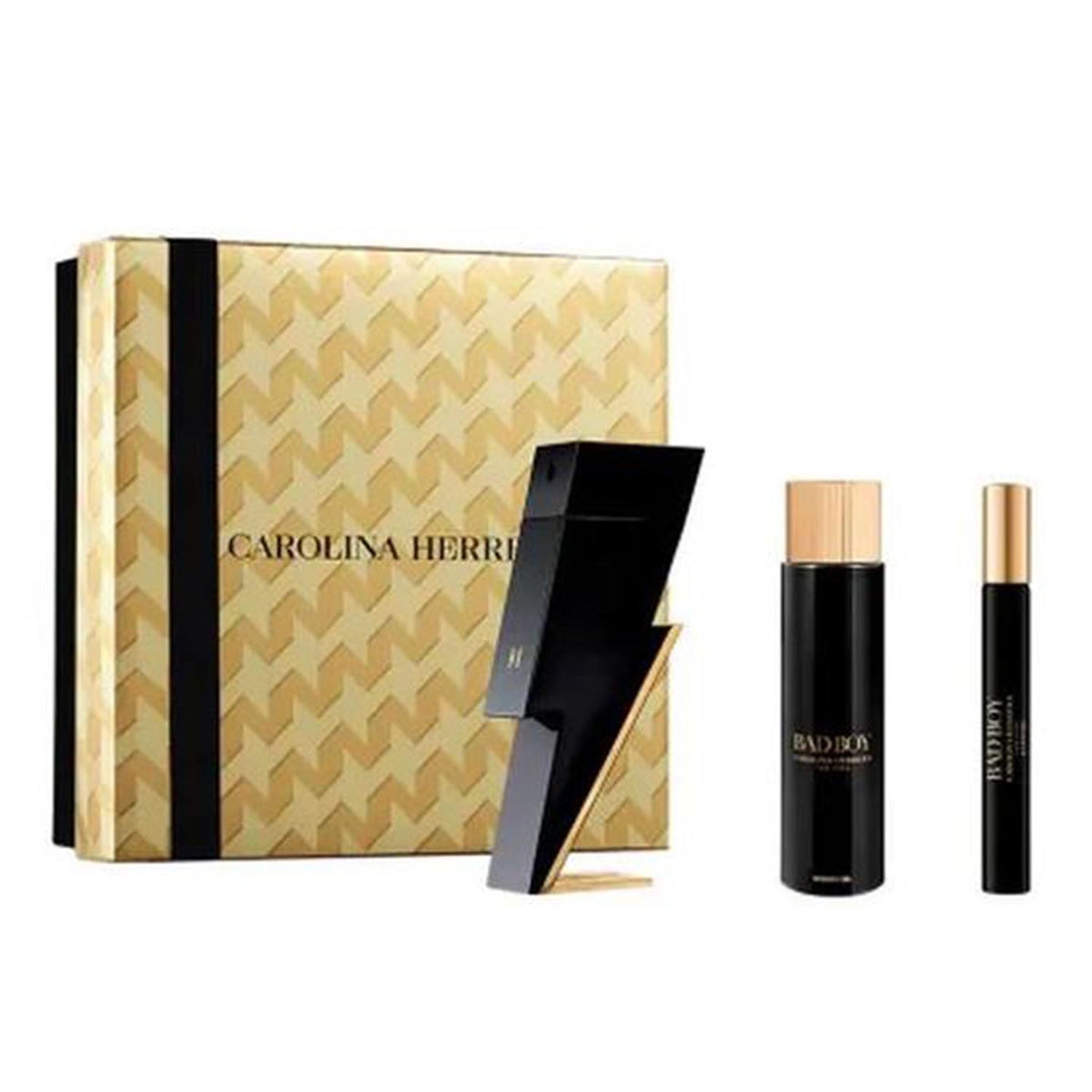 Carolina Herrera Estuche Bad Boy Eau De Toilette 100ml Gel De Baño 100ml Eau De Toilette 10ml
