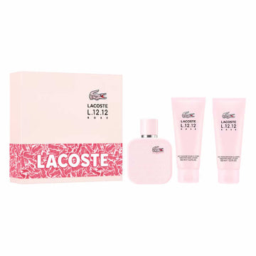 Lacoste L.12.12 Rose Eau De Parfum Spray 100ml Set 3 Artikel