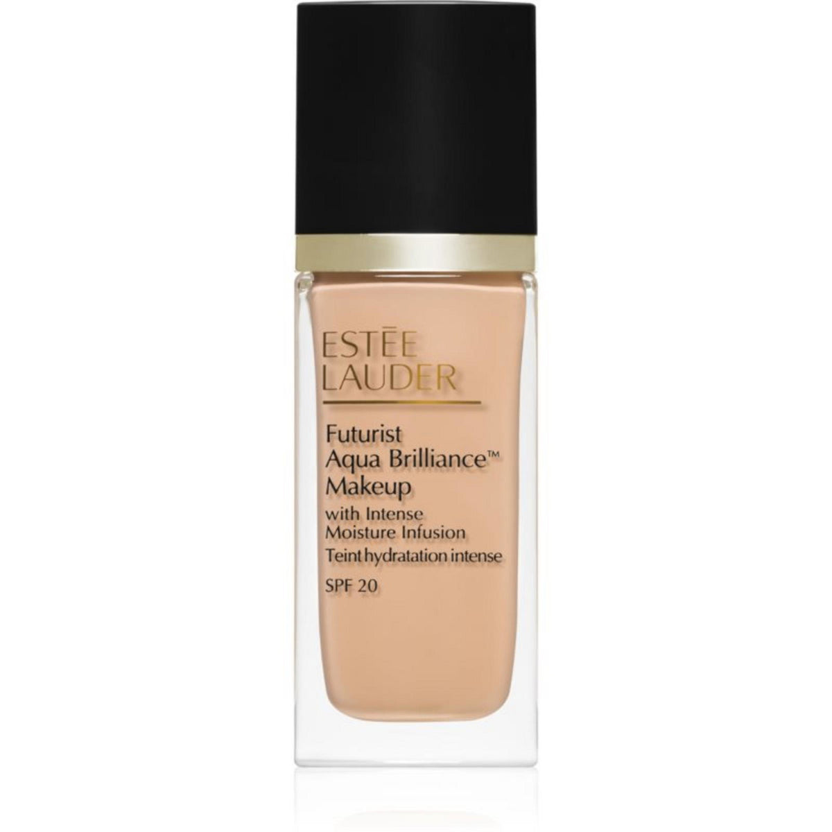 Estee Lauder, Futurist Aqua Brilliance, Hydrating & Illuminating, Flüssige Grundierung, 1W1, Knochen, SPF 20, 30 ml